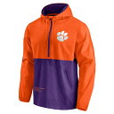 ファナティクス メンズ ジャケット＆ブルゾン アウター Clemson Tigers Fanatics Branded Thrill Seeker HalfZip Hoodie Anorak Jacket Orange/Purple