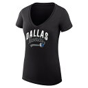 カールバンクス レディース Tシャツ トップス Dallas Mavericks GIII 4Her by Carl Banks Women 039 s Filigree Logo VNeck Fitted T Shirt Black