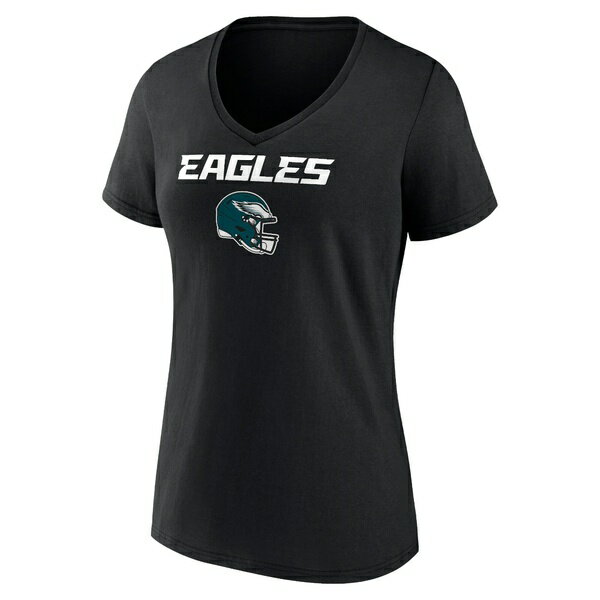 t@ieBNX fB[X TVc gbvX Dallas Goedert Philadelphia Eagles Fanatics Branded Women's Wordmark Player Name & Number VNeck TShirt Black