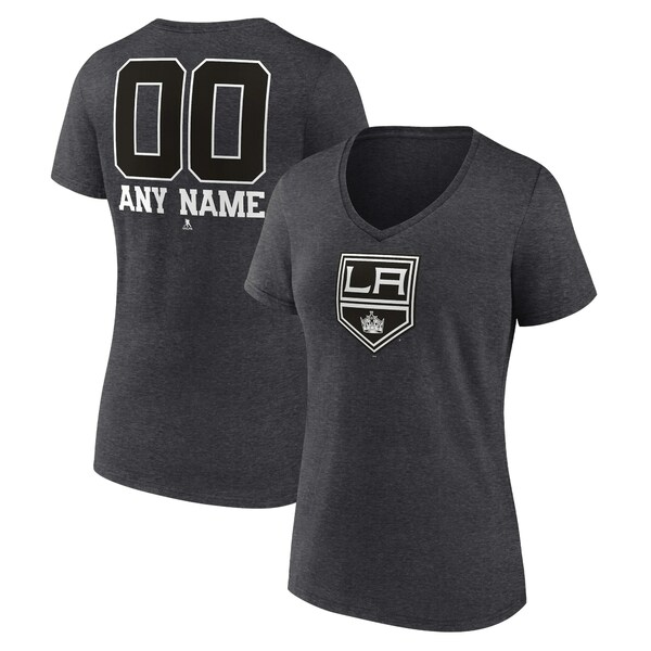 t@ieBNX fB[X TVc gbvX Los Angeles Kings Fanatics Branded Women's Monochrome Personalized Name & Number VNeck TShirt Charcoal