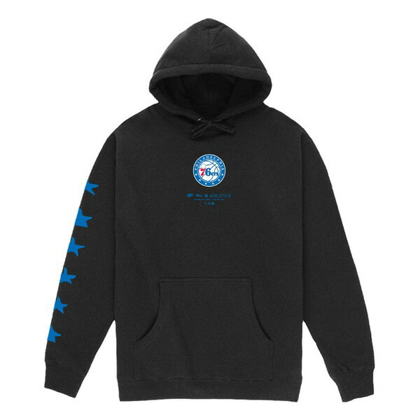 ミッチェル ネス メンズ パーカー スウェットシャツ アウター Philadelphia 76ers Mitchell Ness x Bleacher Report World Tour Pullover Hoodie Black