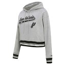 プロスタンダード レディース パーカー・スウェットシャツ アウター San Antonio Spurs Pro Standard Women's Script Tail Cropped Pullover Hoodie Heather Gray