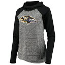 J[oNX fB[X p[J[EXEFbgVc AE^[ Baltimore Ravens GIII 4Her by Carl Banks Women's Championship Team Ring Raglan Pullover Hoodie Heathered Gray/Black