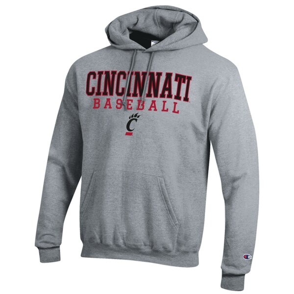 チャンピオン メンズ パーカー・スウェットシャツ アウター Cincinnati Bearcats Champion Baseball Stack Pullover Hoodie Gray