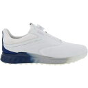 エコー メンズ ゴルフ スポーツ ECCO Men's S-Three BOA Golf Shoes White/Blue Depths