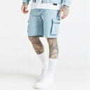 シックシルク メンズ カジュアルパンツ ボトムス Jacquard Denim Cargo Shorts Mens(4)