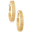 ゲス ピアス ゲス メンズ ピアス・イヤリング アクセサリー 1 1/2" Textured Hoop Earrings Gold