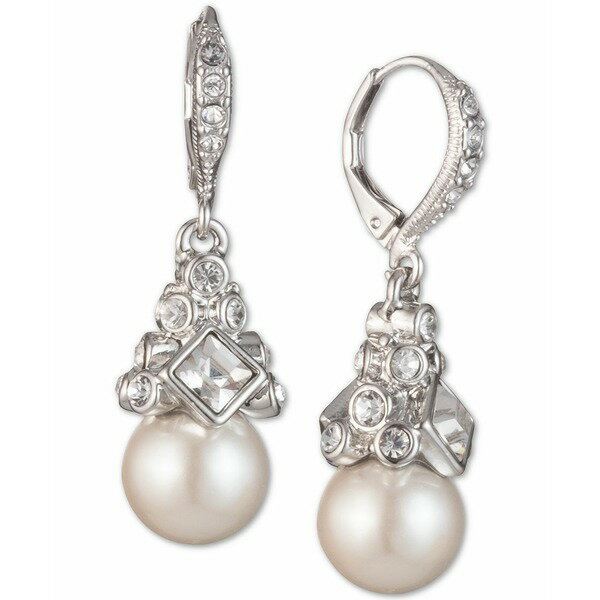 ジバンシー レディース ピアス＆イヤリング アクセサリー Imitation Rhodium Crystal and Imitation Pearl Small Drop Earring Rhodium Crystal