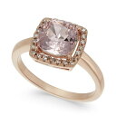 `[^[Nu fB[X O ANZT[ Pav&eacute; & Crystal Stone Square Halo 18K Rose Gold Plate, Created for Macy's Rose Gold