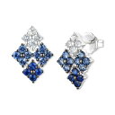 @ fB[X sAXCO ANZT[ Ombr&eacute;&reg; Denim Ombr&eacute; (3/4 ct. t.w.) & White Sapphire (1/4 ct. t.w.) Quad Cluster Statement Stud Earrings in 14k White Gold 14K Vanilla Gold Earrings