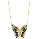 エフィー コレクション メンズ ネックレス・チョーカー アクセサリー EFFY&reg; Black Diamond (1-1/5 ct. t.w.) & White Diamond (1-1/2 ct. t.w.) Butterfly 18