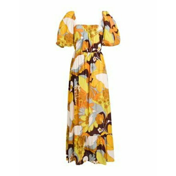 【送料無料】 アンティックバティック レディース ワンピース トップス Midi dresses Yellow