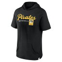 ファナティクス メンズ パーカー・スウェットシャツ アウター Pittsburgh Pirates Fanatics Branded Offensive Strategy Short Sleeve Pullover Hoodie Black