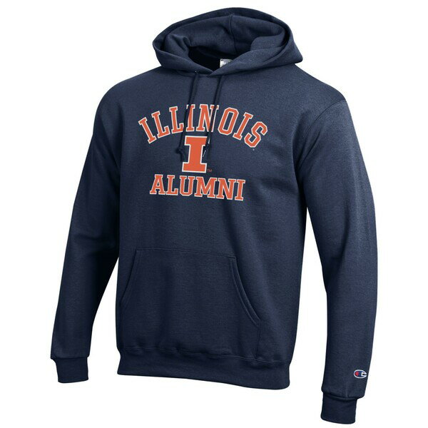 チャンピオン メンズ パーカー・スウェットシャツ アウター Illinois Fighting Illini Champion Alumni Logo Pullover Hoodie Navy