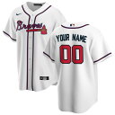 ナイキ メンズ ユニフォーム トップス Atlanta Braves Nike Home Replica Custom Jersey White