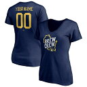 ファナティクス レディース Tシャツ トップス Milwaukee Brewers Fanatics Branded Women's Hometown Legend Personalized Name & Number VNeck TShirt Navy