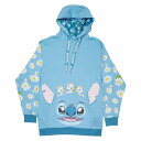 ラウンジフライ メンズ パーカー・スウェットシャツ アウター Lilo and Stitch Loungefly Unisex Springtime Daisy Pullover Hoodie Light Blue