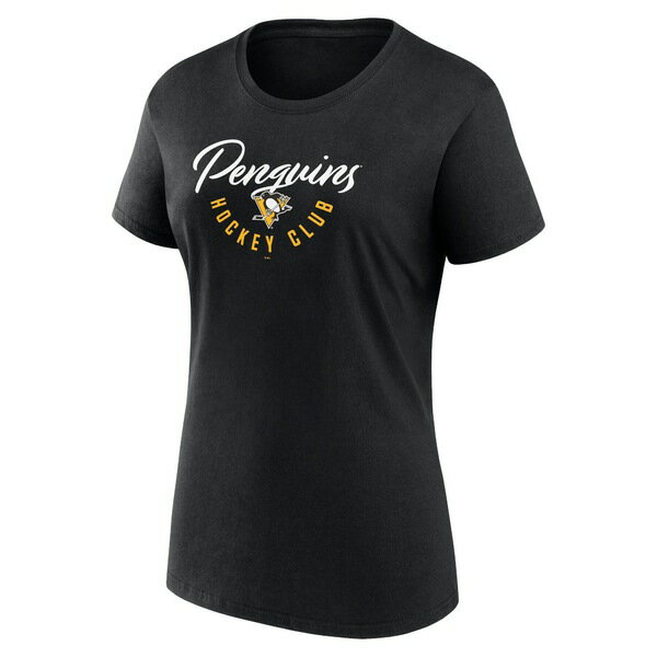 ファナティクス レディース Tシャツ トップス Pittsburgh Penguins Fanatics Branded Women 039 s Long and Short Sleeve TwoPack TShirt Set Black/Gold