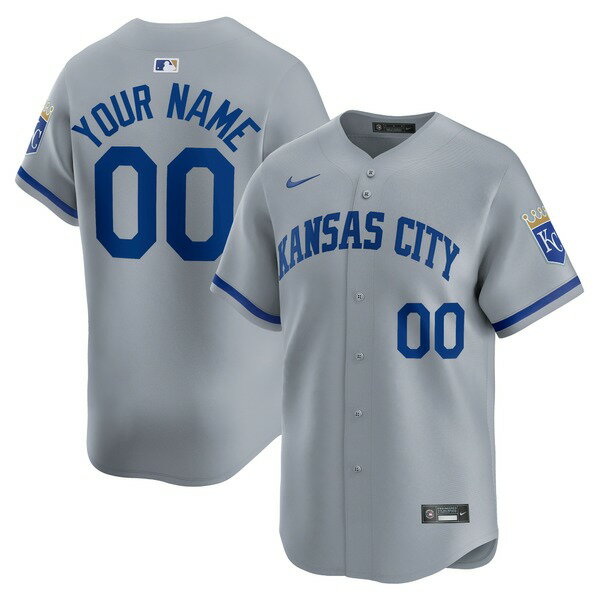 ʥ  ˥ե ȥåץ Kansas City Royals Nike Away Limited Custom Jersey Gray