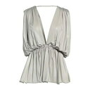 【送料無料】 リックオウエンス レディース Tシャツ トップス Tops Grey(4)