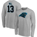 ファナティクス メンズ Tシャツ トップス Carolina Panthers Fanatics Branded Team Authentic Custom Long Sleeve TShirt Gray