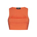 ディースクエアード レディース カットソー トップス Orange Crop Top With Cut-out Arancione