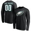 եʥƥ  T ȥåץ Philadelphia Eagles Fanatics Branded Team Authentic Personalized Name &Number Long Sleeve TShirt Black
