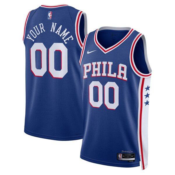 ナイキ メンズ ユニフォーム トップス Philadelphia 76ers Nike Unisex 2022/23 Swingman Custom Jersey Royal Icon Edition