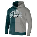 ステイプル メンズ パーカー スウェットシャツ アウター Philadelphia Eagles NFL x Staple Split Logo Pullover Hoodie Green