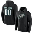 t@ieBNX Y p[J[EXEFbgVc AE^[ Philadelphia Eagles Fanatics Branded Team Authentic Personalized Name & Number Pullover Hoodie Black