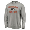 ファナティクス メンズ パーカー・スウェットシャツ アウター Philadelphia Flyers Fanatics Branded Special Edition Victory Arch Pullover Sweatshirt Heather Gray