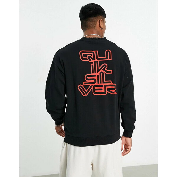 クイックシルバー メンズ パーカー・スウェットシャツ アウター Quiksilver x Stranger Things upside down reefer sweatshirt in black Black