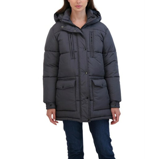 セビー レディース ジャケット&ブルゾン アウター Juniors' Juniors' Hooded 3/4 Puffer Coat Grey セビー レディース ジャケット&ブルゾン アウター Juniors' Juniors' Hooded 3/4 Puffer Coat Grey
