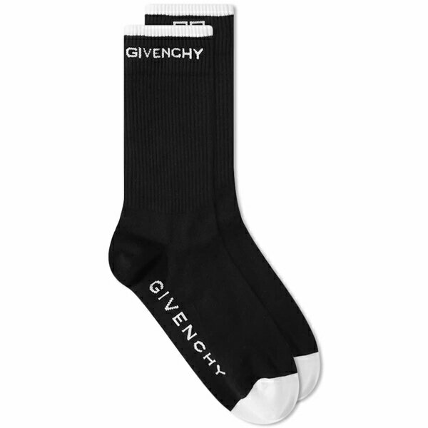 ジバンシー メンズ 靴下 アンダーウェア Givenchy 4G Logo Socks Black