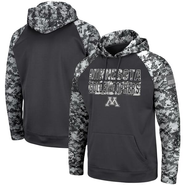 コロシアム メンズ パーカー・スウェットシャツ アウター Minnesota Golden Gophers Colosseum OHT Military Appreciation Digital Camo Pullover Hoodie Charcoal