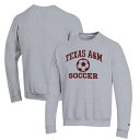 チャンピオン メンズ パーカー・スウェットシャツ アウター Texas A&M Aggies Champion Soccer Icon Powerblend Pullover Sweatshirt Gray