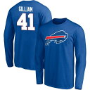 ファナティクス メンズ Tシャツ トップス Buffalo Bills Fanatics Branded Team Authentic Personalized Name Number Long Sleeve TShirt Gilliam,Reggie-41