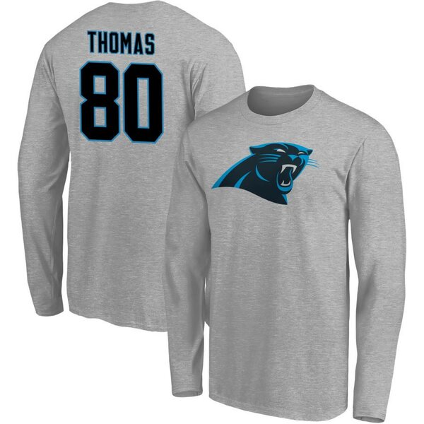 ファナティクス メンズ Tシャツ トップス Carolina Panthers Fanatics Branded Team Authentic Custom Long Sleeve TShirt Gray