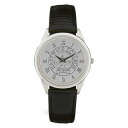 W[fB Y rv ANZT[ Hartwick College Hawks Medallion Black Leather Wristwatch -