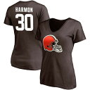 t@ieBNX fB[X TVc gbvX Cleveland Browns Fanatics Branded Women's Team Authentic Personalized Name & Number VNeck TShirt Harmon,Duron-30