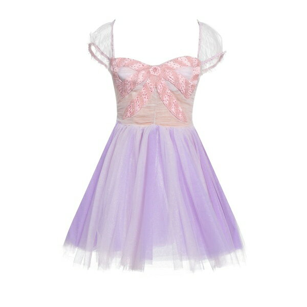 【送料無料】 エリザベスフランキ レディース ワンピース トップス Mini dresses Purple