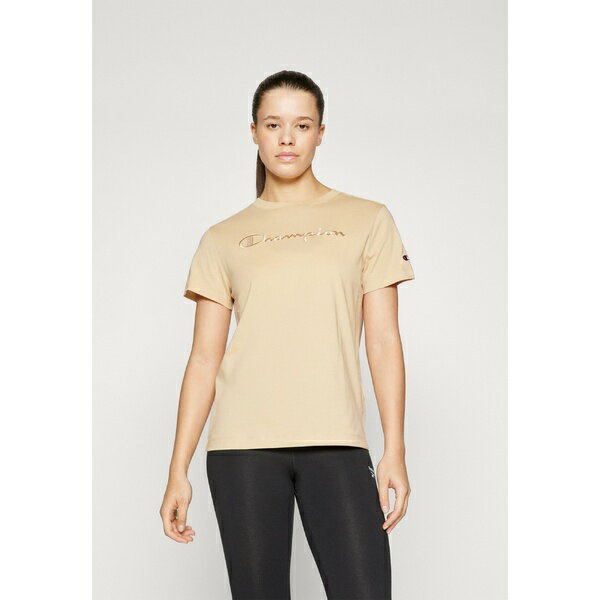 チャンピオン レディース テニス スポーツ ICONS CREWNECK WITH LARGE TONAL LOGO - Basic T-shirt - tan