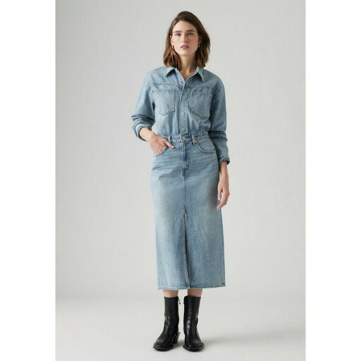 リーバイス レディース ワンピース トップス WESTERN DENIM MIDI DRESS - Denim dress - light-blue denim リーバイス レディース ワンピース トップス WESTERN DENIM MIDI DRESS - Denim dress - light-blue denim