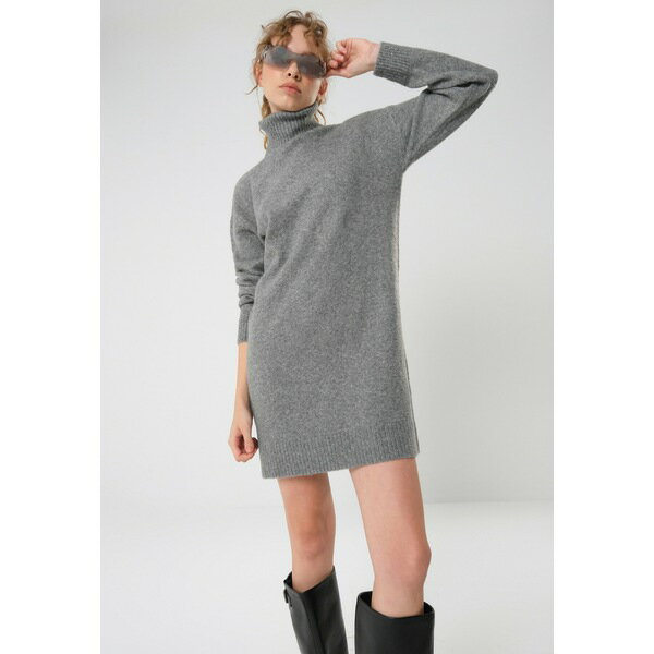 イーブン アンド オド レディース ワンピース トップス Jumper dress - mottled light grey