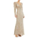 マックダガル レディース ワンピース トップス Sequined Sheath Gown shimmering gold