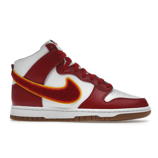 Nike ナイキ メンズ スニーカー 【Nike Dunk High Chenille Swoosh White Gym Red】 サイズ US_8(26.0cm) White/Gym Red-Yellow Ochre-Gum Med Brown