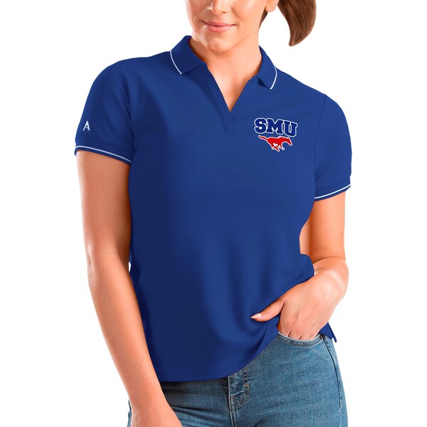 アンティグア レディース ポロシャツ トップス SMU Mustangs Antigua Women's Affluent Polo Royal