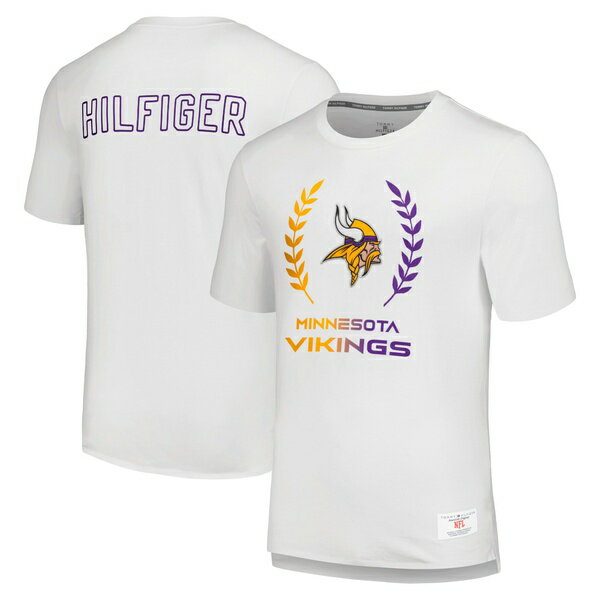 トミー ヒルフィガー メンズ Tシャツ トップス Minnesota Vikings Tommy Hilfiger Miles TShirt White