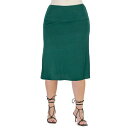 24セブンコンフォート レディース スカート ボトムス Plus Size A-line Elastic Waist Skirt Hunter