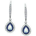 Wj xj[j fB[X sAXCO ANZT[ Blue Topaz (1/3 ct. t.w.), Cubic Zirconia, & Enamel Pear Dangle Hoop Earrings in Sterling Silver, Created for Macy's Opal/Dark Blue